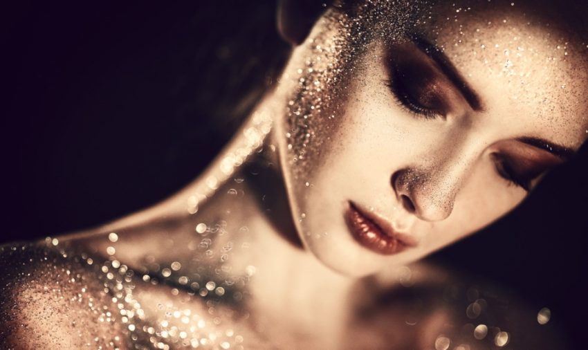 glittery makeup